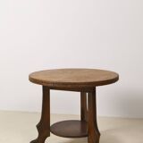 Art Deco Oak two-tiered side table, Belgium 1930's