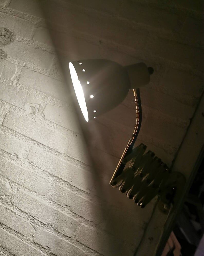 1970s metal scissors lamp