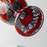 Orange White Black Multicolor Murano Glass Vase by Carlo Moretti – Italy 1970s, Tall Centerpiece