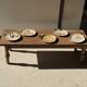 Small pocket tray or circular beige petrified wood dish D22.5-20 -3310