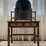 Rattan dressing table with her stool