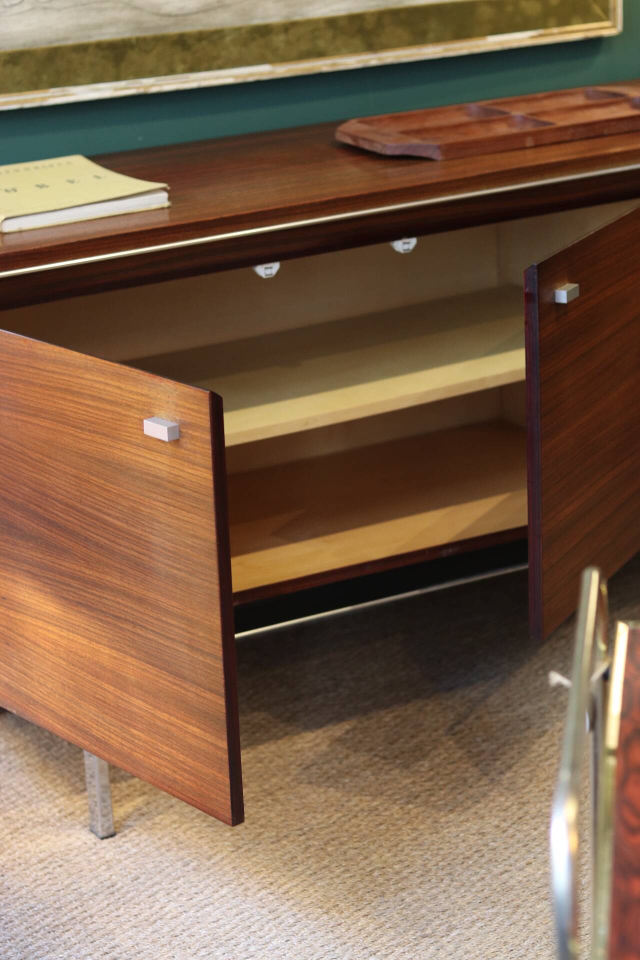 Mid-century sideboard in rosewood and chrome metal