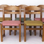 Set of 5 Vintage Dining Chairs, 1960s–1970s | Colorful Upholstered Vintage