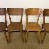 Ensemble table et 4 chaises en bois vintage