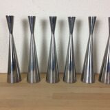6 aluminium cast iron diabolo candlesticks