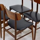 Set of 4 danish design teak and plywood dining chairs 1960s