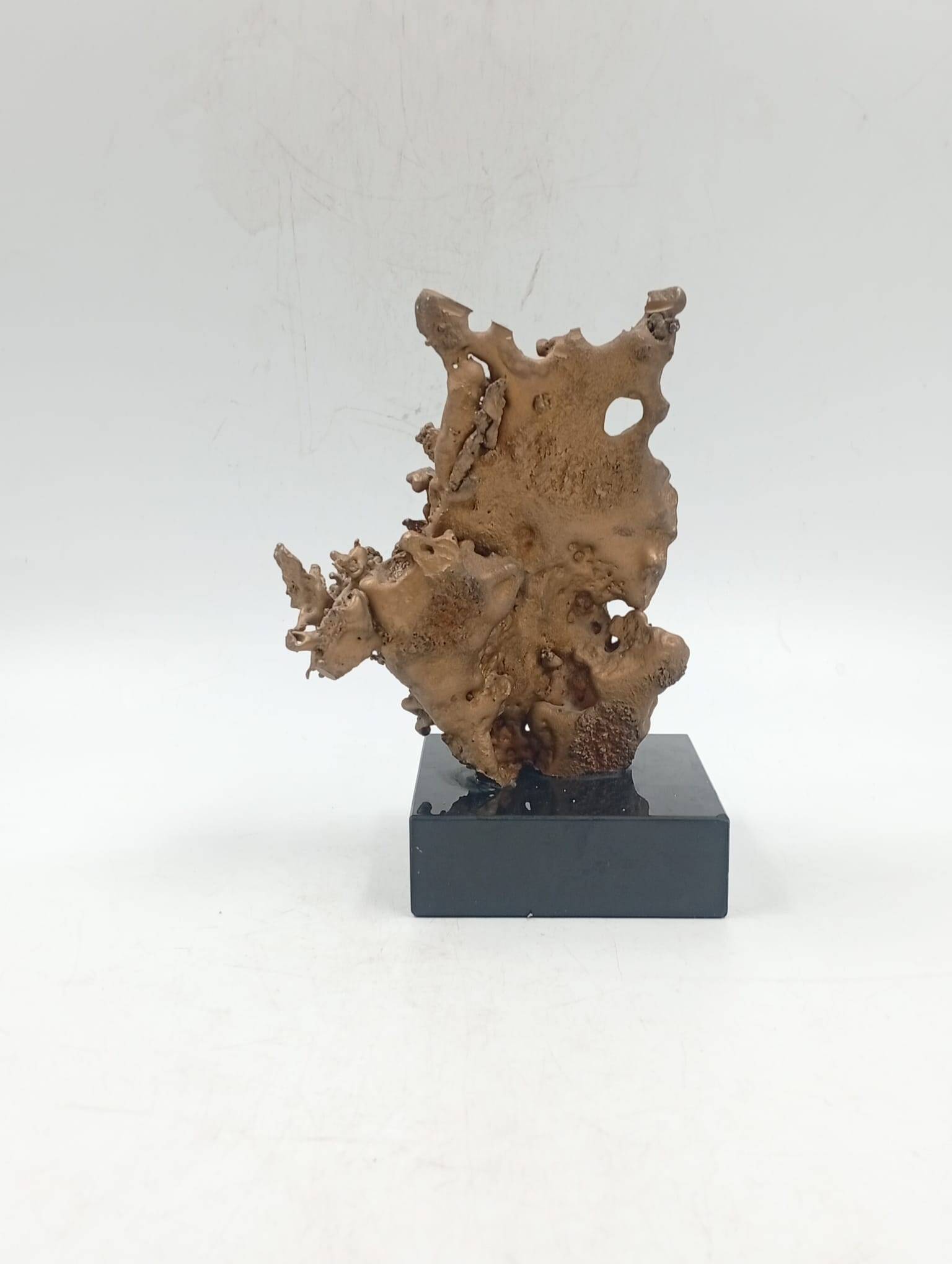 Organic Sculpture Brutalist Modernist Midcentury Gilded Bronze Casting