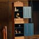 Corner pine wardrobe in two parts, Danish cabinetmaker, early 19th century.