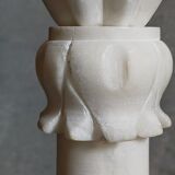 Alabaster table lamp, baluster foot, virgin wool lampshade