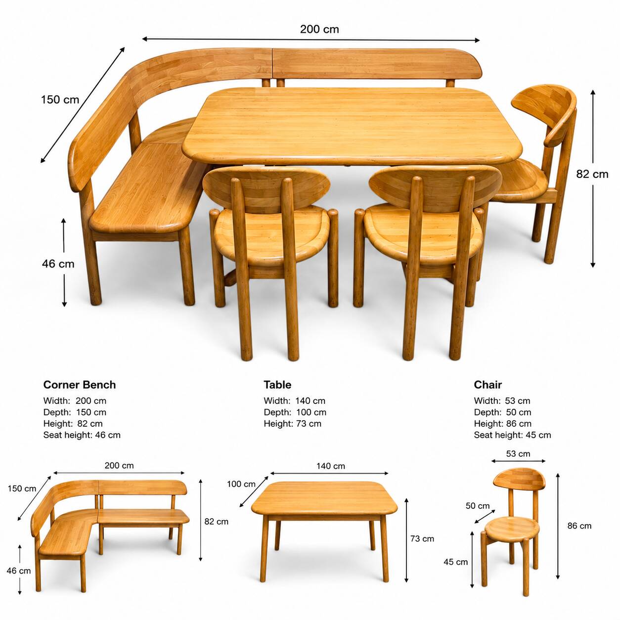 Very rare Ansager mobler set, table , sofa 3x chairs / corner bench