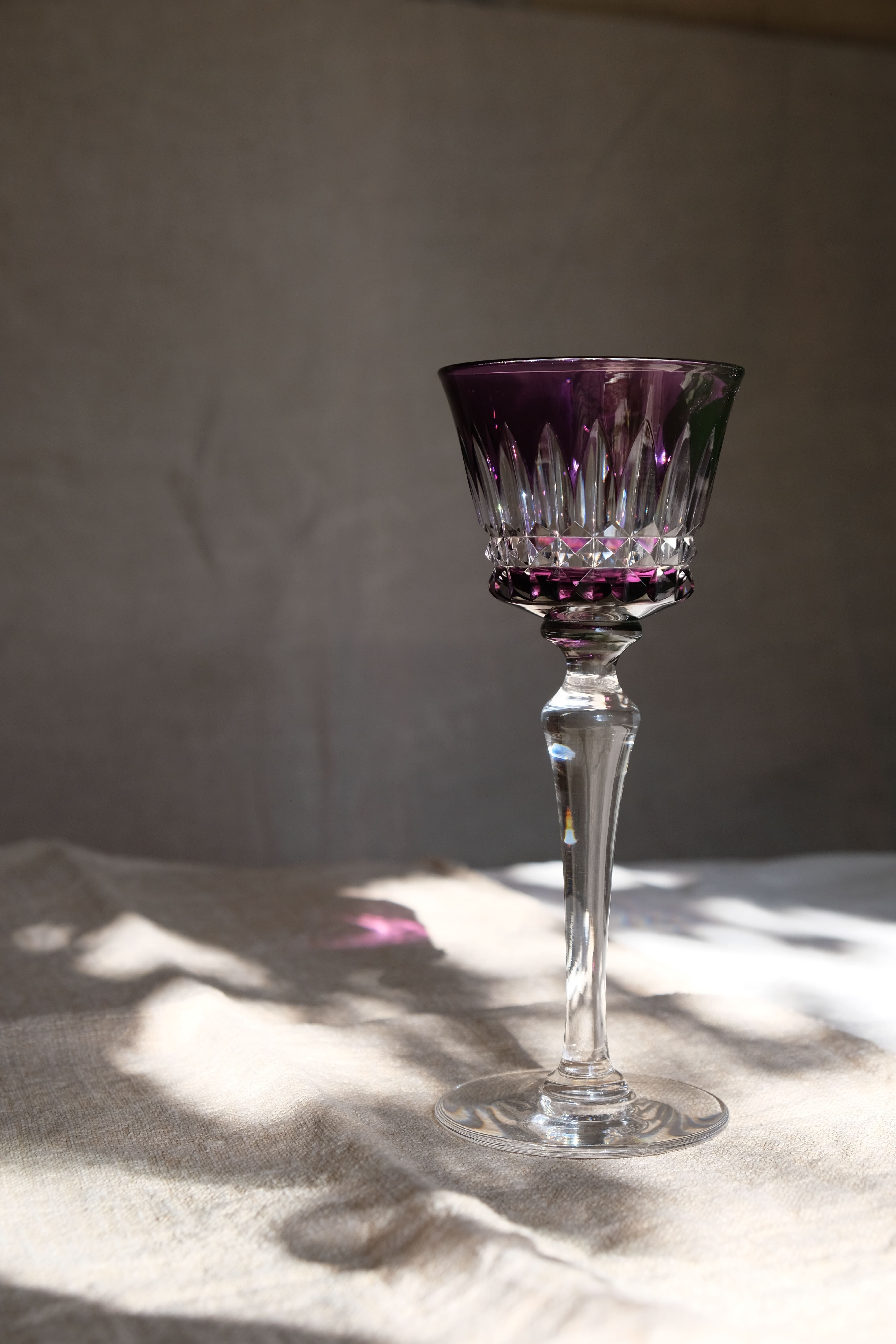 6 Baccarat glasses Piccadilly Model in colored crystal
