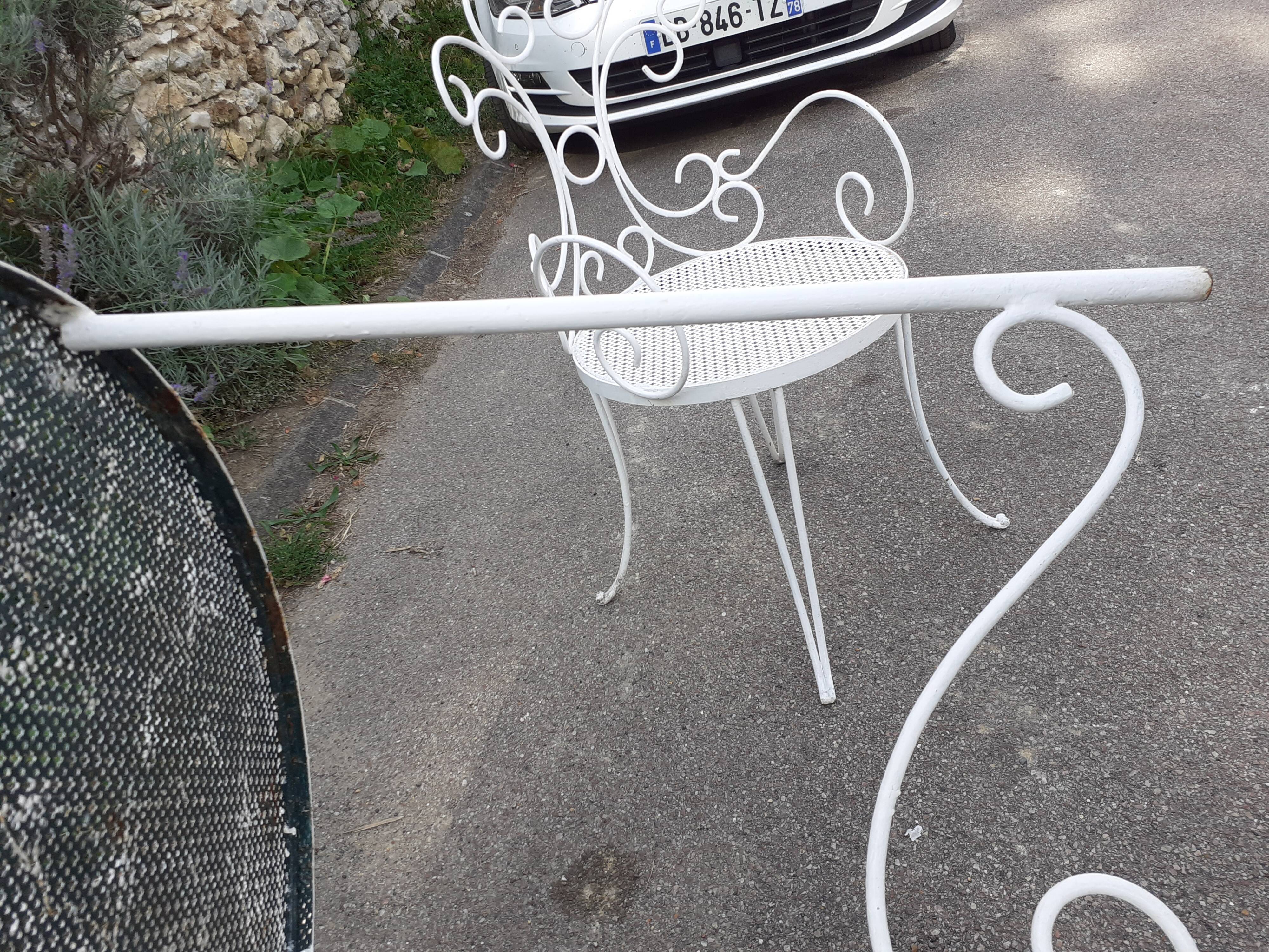 Old wrought iron garden furniture