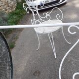Old wrought iron garden furniture