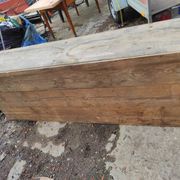 Old industrial workshop locker in fir wood