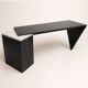 Large lacquered wood and granite desk 1980