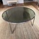 Chrome and smoked glass coffee table