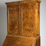 Burr walnut bureau bookcase 19th century