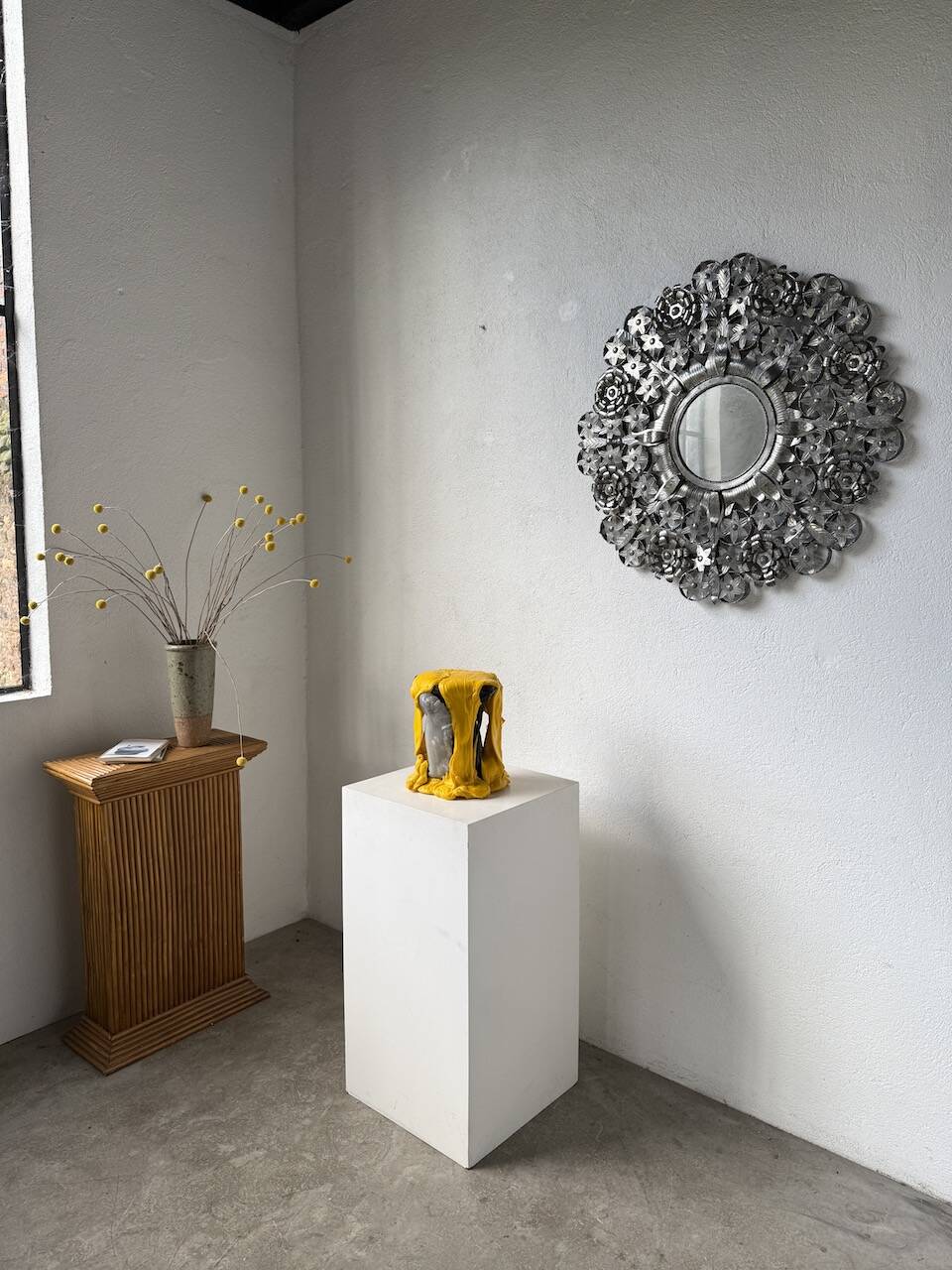 Vintage Mexican metal large mirror