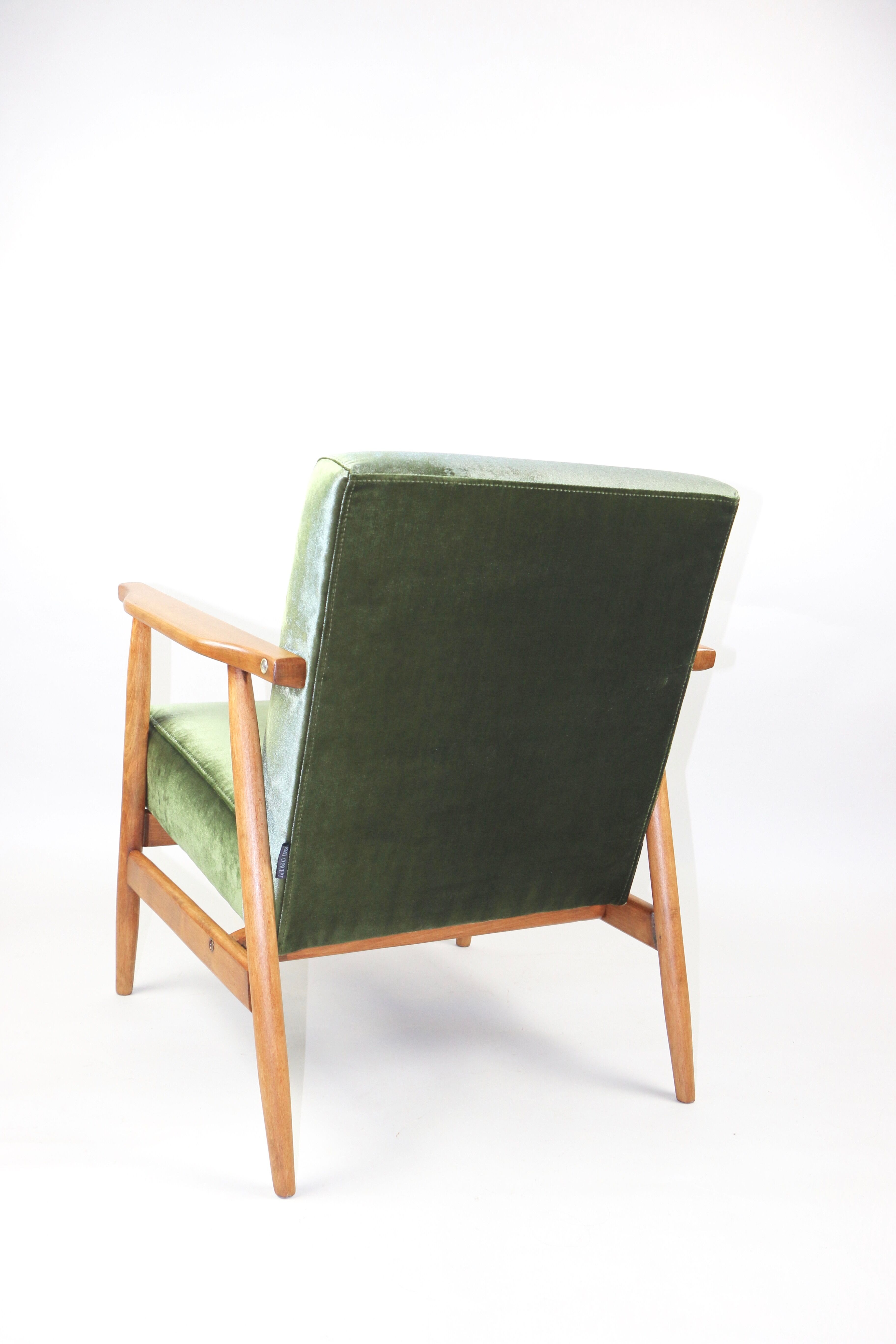 Vintage green velvet armchair, 1970