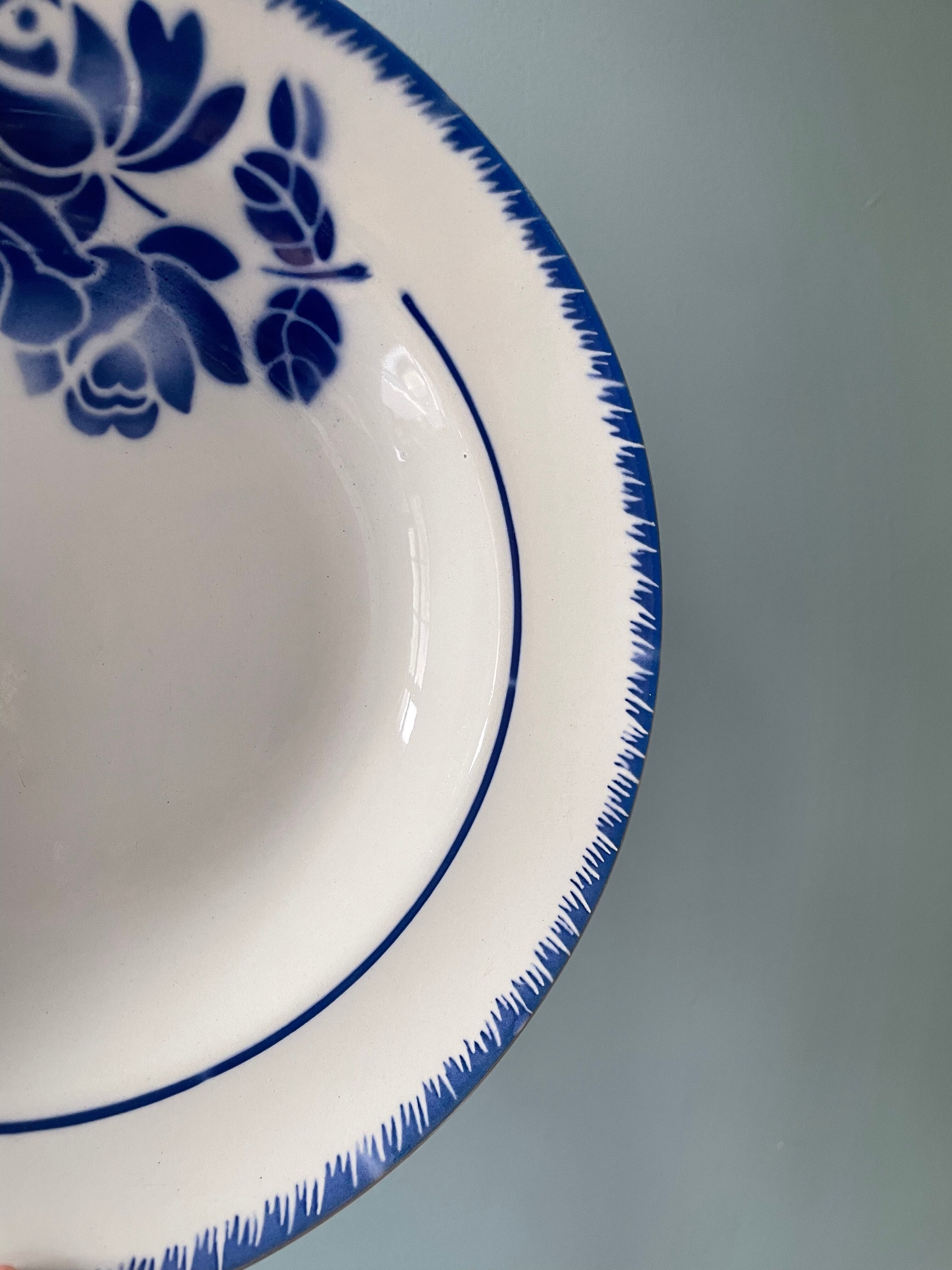Set of 10 vintage hollow plates in Badonviller earthenware