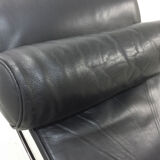 Le Corbusier black leather LC4 armchair - Cassina - Vintage