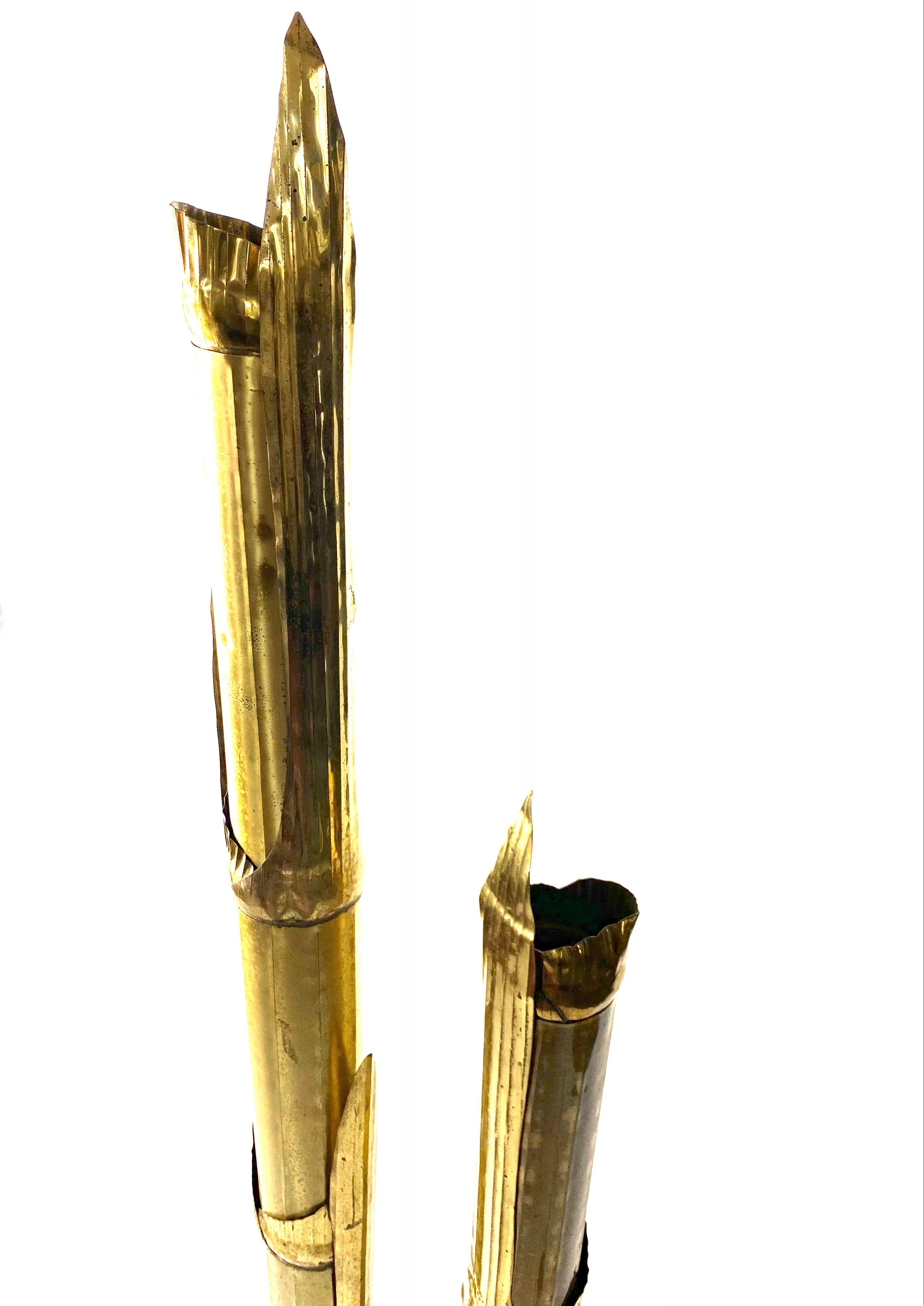 Pair of lampposts "Canna di Bambù" created by G&C studio and Disegno Rome, Italy, 1970