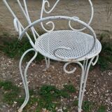 Salon de jardin ancien en fer plein milieu xxeme