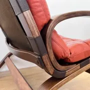 1970s Design mid century Danish Bentwood and leather Armchair by Farstrup