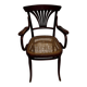 Fauteuil Thonet Vienne estampillé, bois cintré et cannage – circa 1900