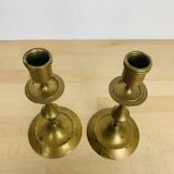 Pair of vintage gilded brass candlesticks