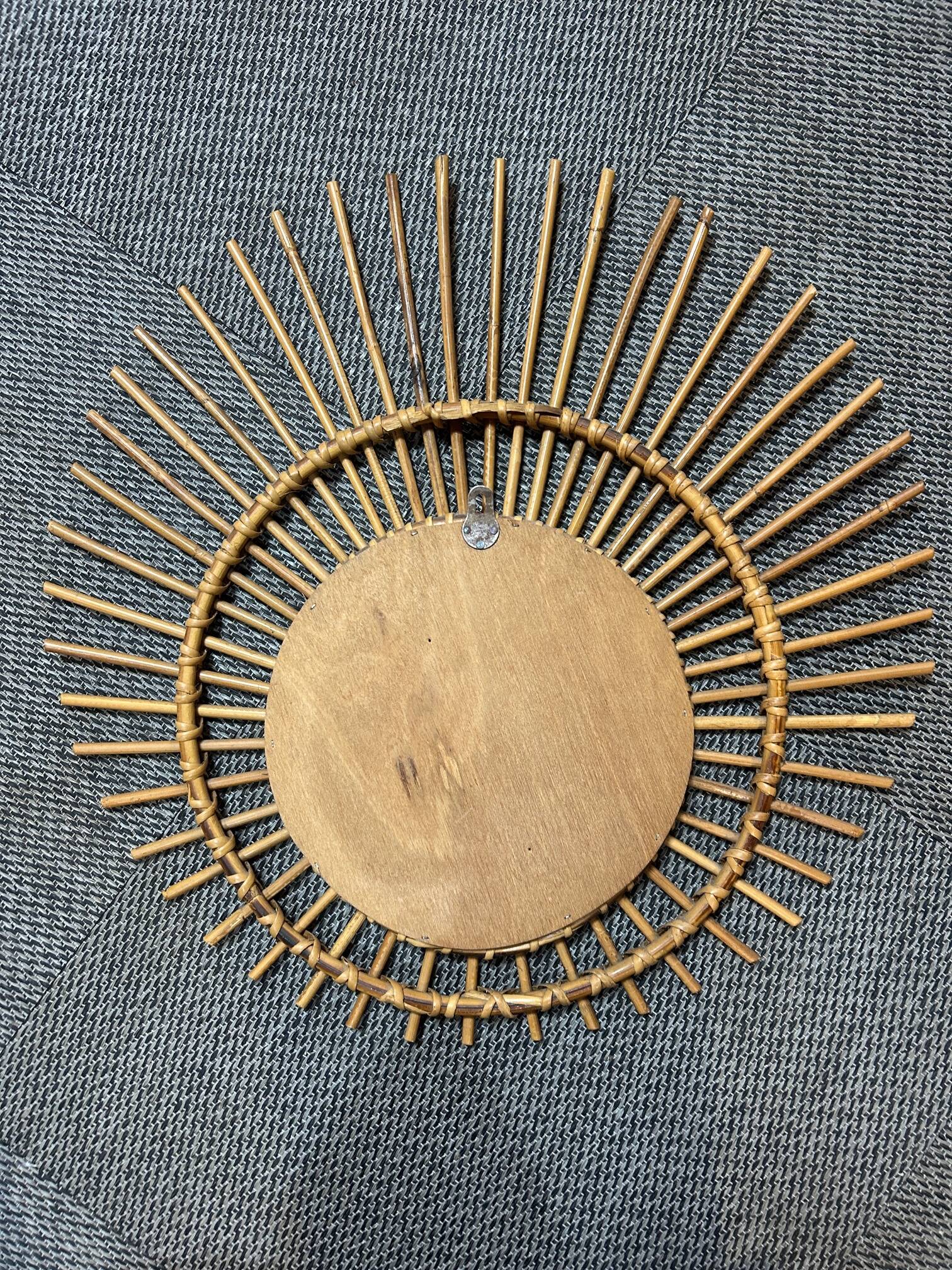 rattan sun mirror