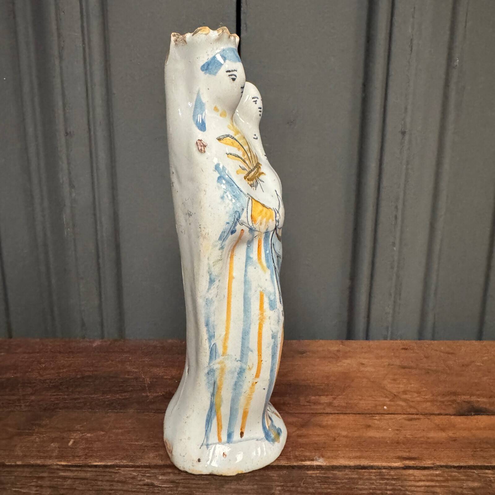 Virgin giving birth to Child in Nevers earthenware, 18th century