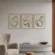 Framed set of 3 figure giclee prints, 50x70