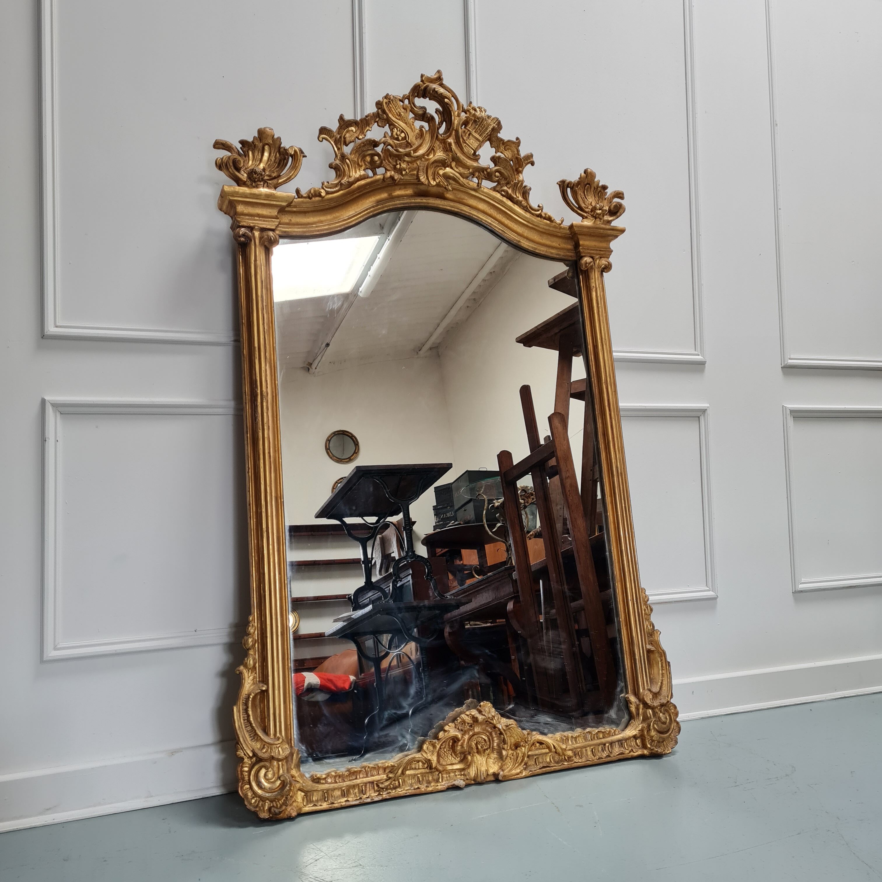 Ornate antique french mirror c1860
