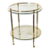 1970s mid-century modern Italian brass and glass round bar cart, Italy.