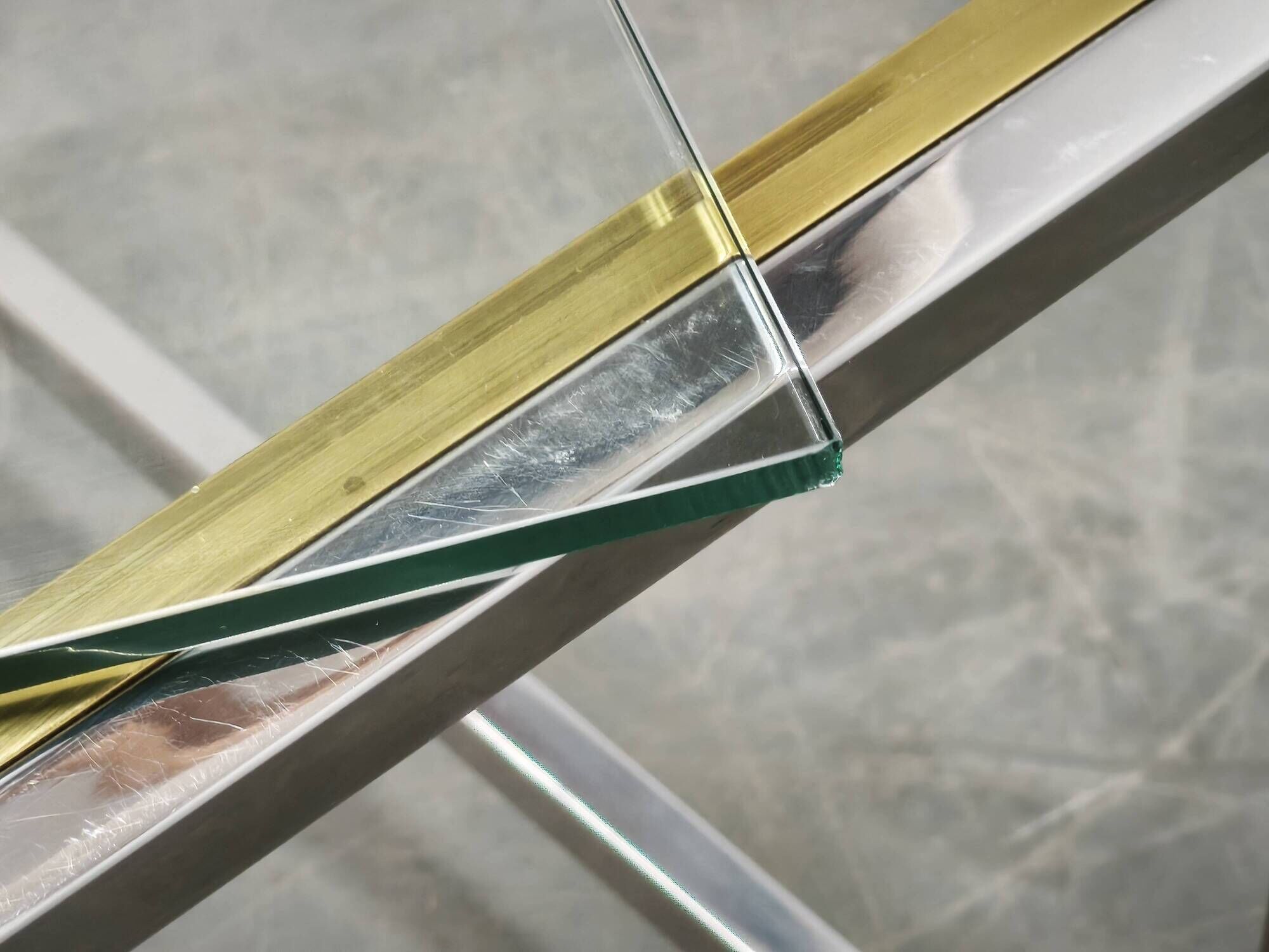 1970s Italian Chrome, Brass and Glass Nesting Tables, Set of Three