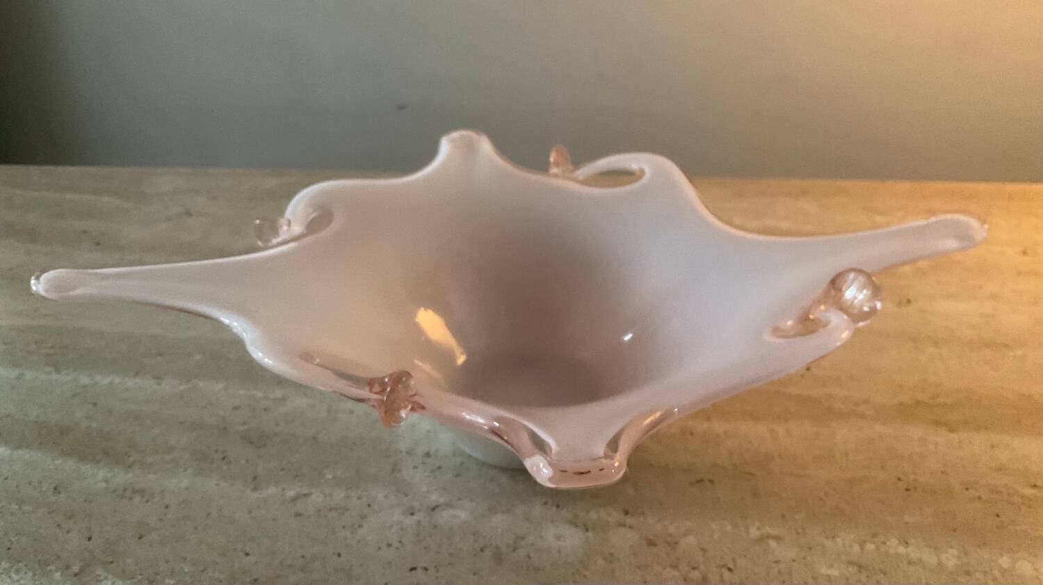 Vintage pink glass paste cup