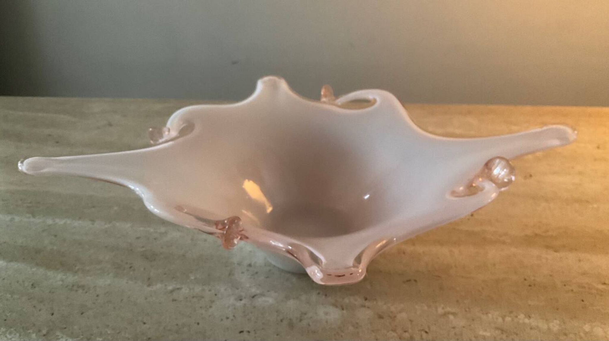 Vintage pink glass paste cup