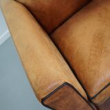 Fauteuils de club en cuir couleur cognac néerlandais vintage, ensemble de 2