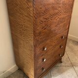 Storage unit art deco style in burled satinwood