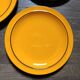 Set of three flat plates in glazed ceramic Thomas Germany from the years.