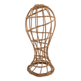 Head to hat Marotte Rattan hat shop head 1950