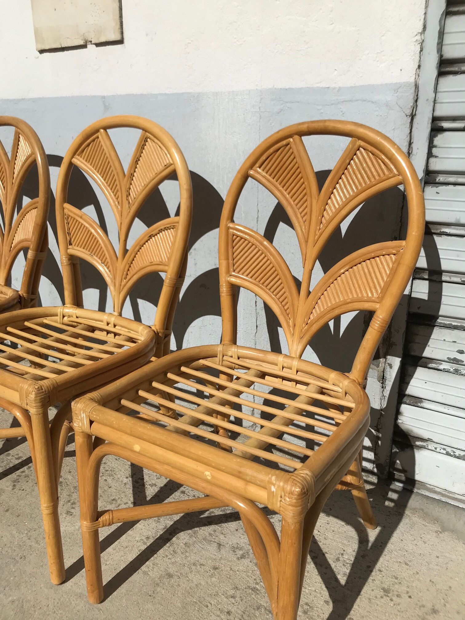 Set of 4 rattan chairs