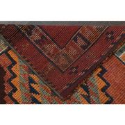 1970s Vintage Turkish Handmade Wool & Cotton Orange Runner Rug 80x356