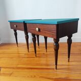 Paire de tables chevet vintage