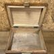 Old wood and brass box, decoration loft workshop, furniture of trades
