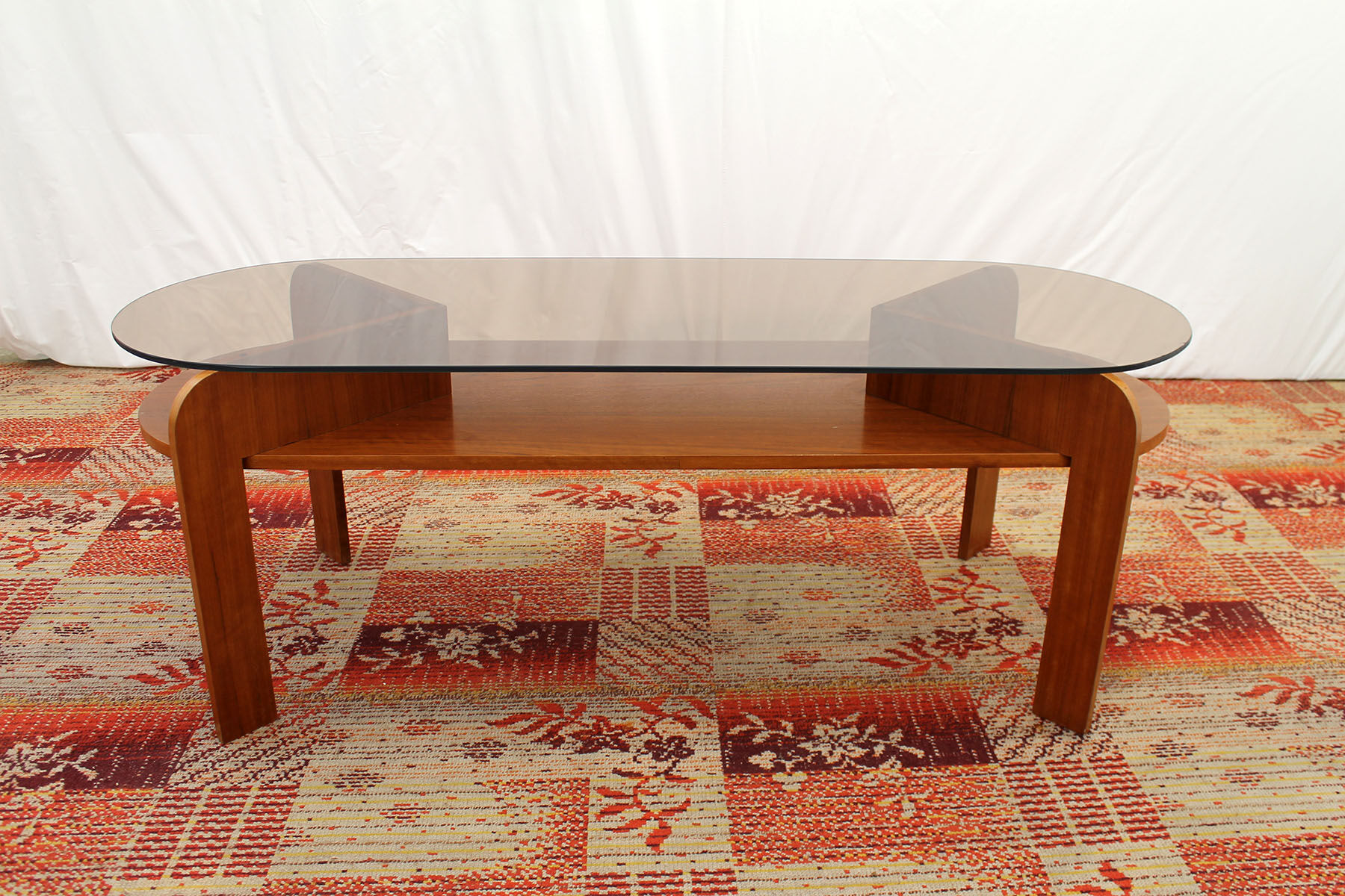 Vintage glass coffee table from czechoslovakia, 1980s