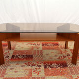 Vintage glass coffee table from czechoslovakia, 1980s