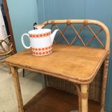 Bamboo and rattan bedside table