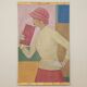 Painted canvas depicting a woman from the 1950s. Contemporary work.